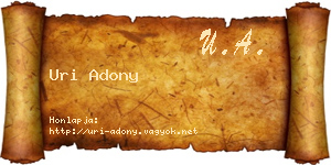 Uri Adony névjegykártya